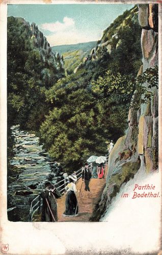 AK Bodethal Sommerfrische Menschen Sachsen-Anhalt ungelaufen Postkarte