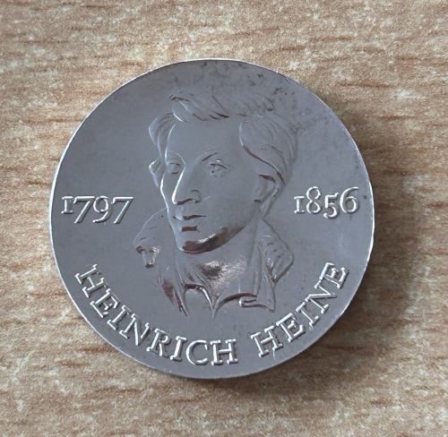 DDR 10 Mark 1972 Heinrich Heine Silber Münze