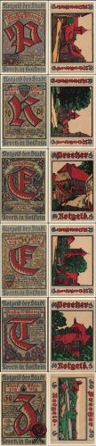 6 x Notgeld PREETZ Stadt