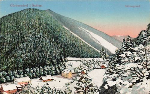 AK Görbersdorf Sokołowsko Büttnergrund Winter Schlesien ungelaufen Postkarte