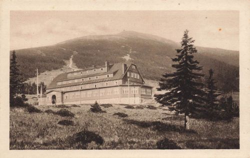AK Riesengebirge Spindlerbaude kleinen Sturmhaube Schlesien ungelaufen Postkarte