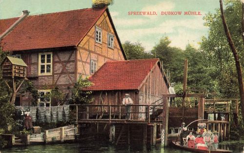 AK Spreewald Dubkow Mühle Brandenburg 1911 gelaufen Postkarte