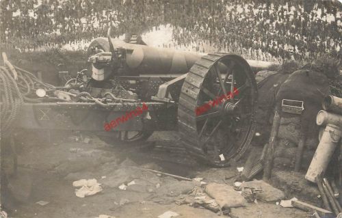 Foto 1.WK erbeutete englische BL 8-inch-Haubitze Mk VII Camouflage Frankreich
