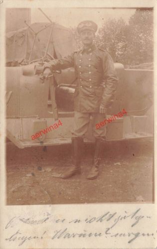 Foto 1.WK deutscher Soldat Kraftfahrer am PKW Koblenz