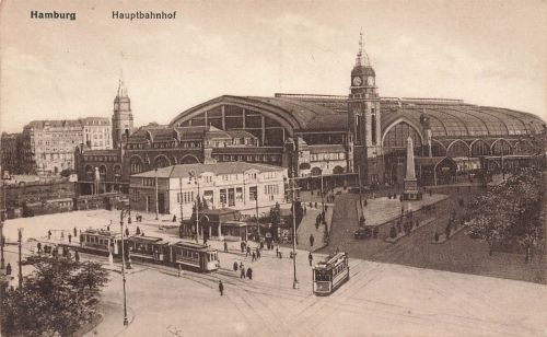 AK Hamburg Hauptbahnhof Strassenbahn Hamburg ungelaufen Postkarte