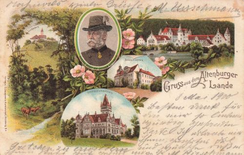 AK Altenburg Hummelshain Schloss Eisenberg Thüringen 1900 gelaufen Postkarte
