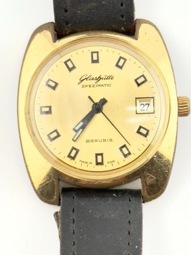 Herren Armbanduhr Glashütte Spezimatic mit Datumsanzeige Made in GDR