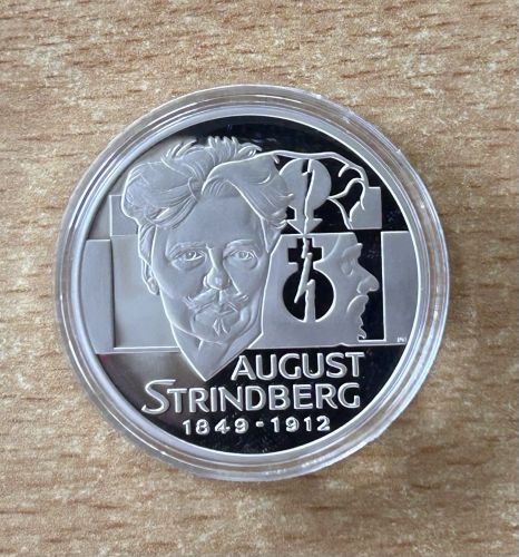 25 Ecu 1996 August Strindberg Schweden PP Silber mit Zertifikat