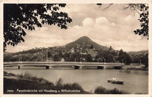 AK Jena Paradiesbrücke Hausberg Wilhelmshöhe Thüringen 1939 Postkarte