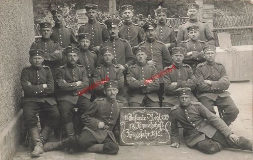 Foto-AK 1.WK Soldaten 17.Korporalschaft des 11. Inf.-Regt. 139 Döbeln Sachsen