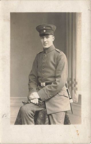 Foto-AK 1.WK Deutscher Soldat Schulterklappe 133 Zwickau Sachsen