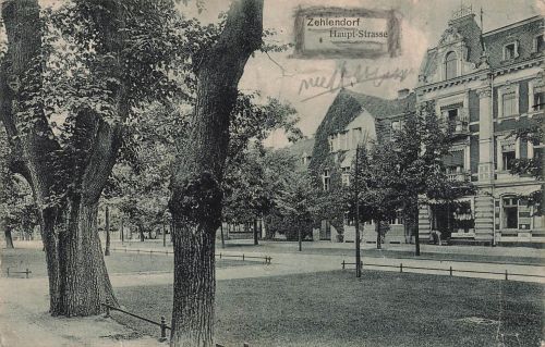 AK Zehlendorf Hauptstrasse Berlin Steglitz-Zehlendorf 1923 gelaufen Postkarte