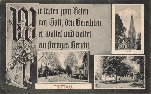 AK Trittau Poststraße Kirche Oberförsterei Schleswig-Holstein 1918 Postkarte