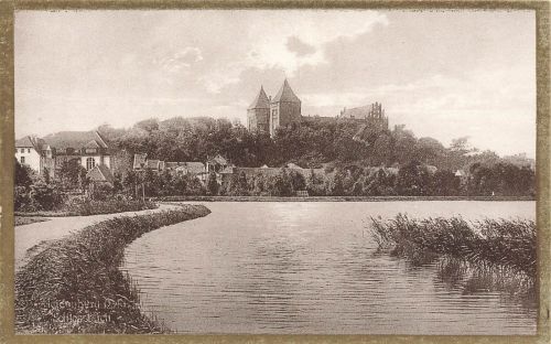 AK Neidenburg Nidzica Schlossteich Ostpreussen ungelaufen Postkarte