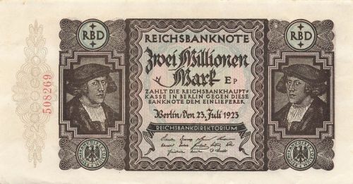 Reichsbanknote 2 Millionen Mark 23.7.1923 DEU-101b