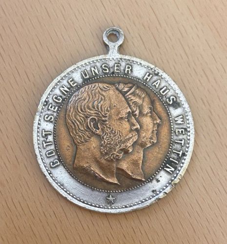 SACHSEN WETTIN MEDAILLE 1889 Albert König von Sachen 800 Jahre Jubiläum