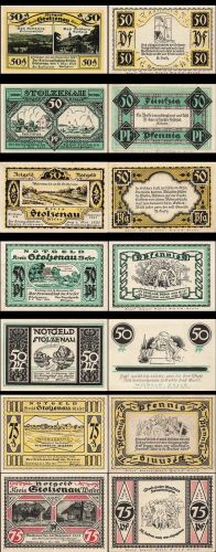 7 x Notgeld STOLZENAU a. d. WESER Kreis