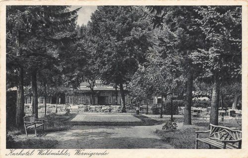 AK Wernigerode Kurhotel Waldmühle Sachsen-Anhalt 1936 gelaufen Postkarte