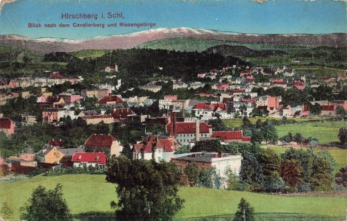 AK Hirschberg Stadtansicht Cavalierberg Riesengebirge Schlesien 1915 Postkarte