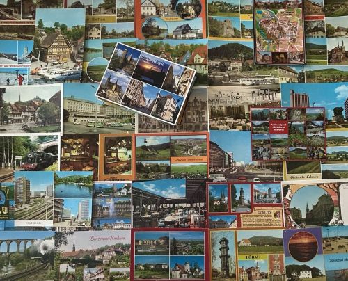 Lot / Konvolut 100 AK Postkarten DDR Deutschland bunt ab 1950