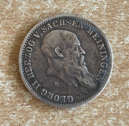 2 Mark 1901 D Georg II Herzog von Sachsen Meiningen Kaiserreich Silber