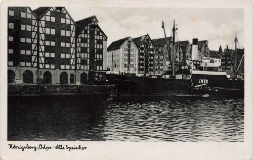 AK Königsberg Alte Speicher Schiffe Ostpreußen ungelaufen Postkarte