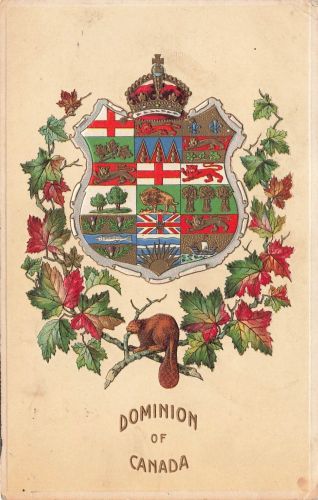 Dominion of Canada Wappenkarte Geprägt Postkarte AK 1920