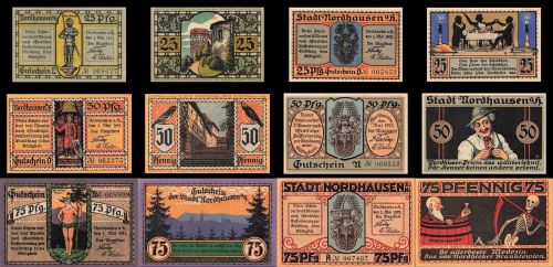 6 x Notgeld NORDHAUSEN Stadt