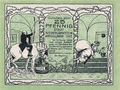 25 Pfennig x Notgeld NIEDERLAHNSTEIN Stadt