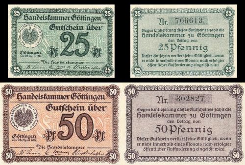 2 x Notgeld GÖTTINGEN Handelskammer