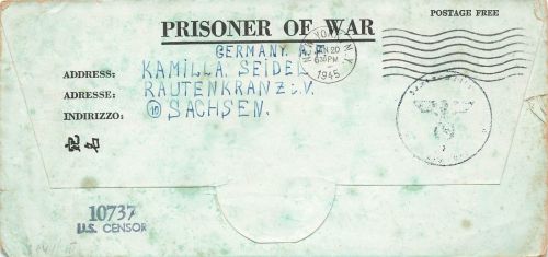 POW Kriegsgefangenschaft Brief Post USA 2wk Camp Hamton Roads WH Prisoner War