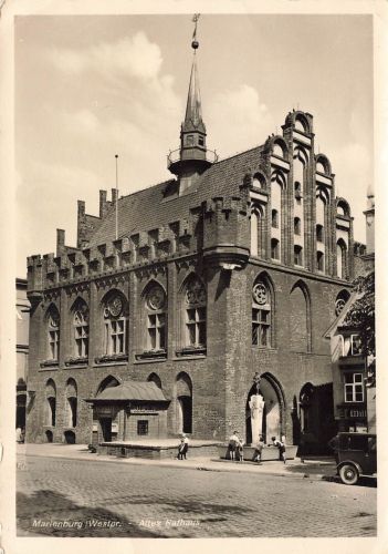 Altes Rathaus in Marienburg Westpreussen Postkarte AK 1941