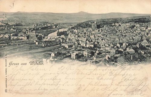 AK Wetzlar Gesamtansicht Hessen 1898 gelaufen Postkarte