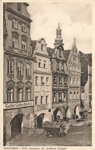 AK Hirschberg Gasthof Goldenes Schwert Garnlaube Schlesien 1913 Postkarte