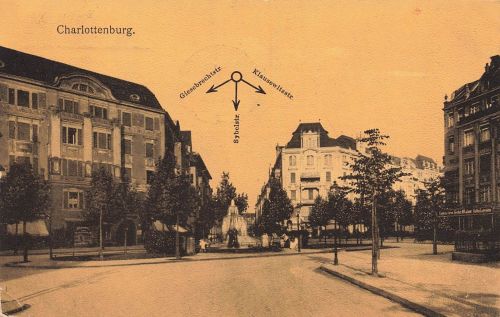 AK Charlottenburg Giesebrechstr. Sybelstr. Klausewitzstr Berlin 1915 Postkarte