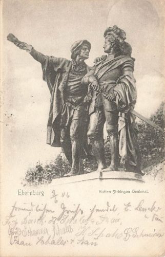 Hutten Sickingen Denkmal in Ebernburg Rheinland-Pfalz Postkarte AK 1906