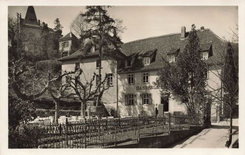 Außenansicht Gasthaus zur Hirschgasse Heidelberg Baden-Württemberg Postkarte AK