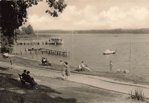Am Plauer See bei Seelust Erholungsort Plau Mecklenburg-Vorpommern Postkarte AK
