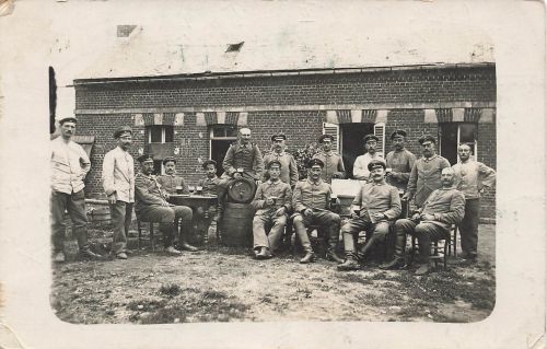 Fotokarte 1.WK Deutsche Soldaten Res.-Fuss.-Art.-Regt.10 im Westen