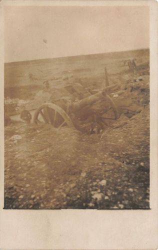 Fotokarte 1.WK Erbeutetes englisches Geschütz in Frankreich