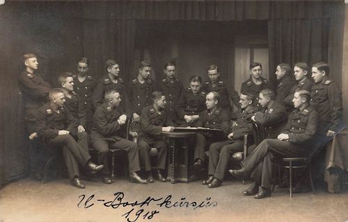 Fotokarte 1.WK Deutsche Matrosen beim U-Boot Kursus