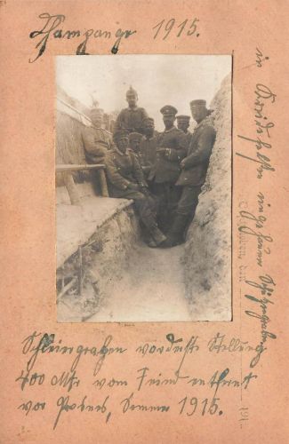 Fotokarte 1.WK deutsche Soldaten Champagne Schützengraben Prosnes Frankreich
