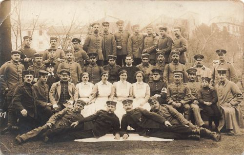 Fotokarte 1.WK EK-2 Verleihung im Lazarett St. Marienwörth Bad Kreuznach
