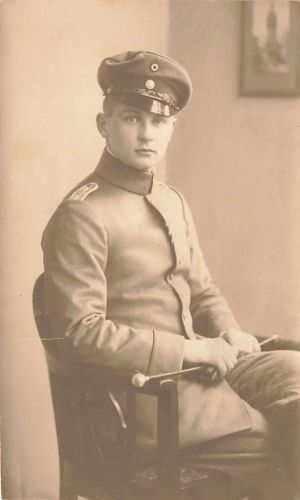 Fotokarte 1.WK Deutscher Offizier Weihnachten 1915 Flandern Belgien