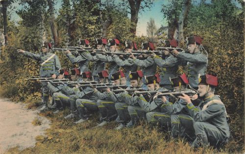 AK 1.WK Gefecht zu Fuß Sachsen Husaren Regiment Nr. 18 König Albert Großenhain