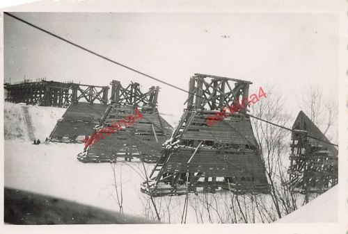 Bauarbeiten an der Dnepr Brücke bei Schklow / Schkloff Ostfront