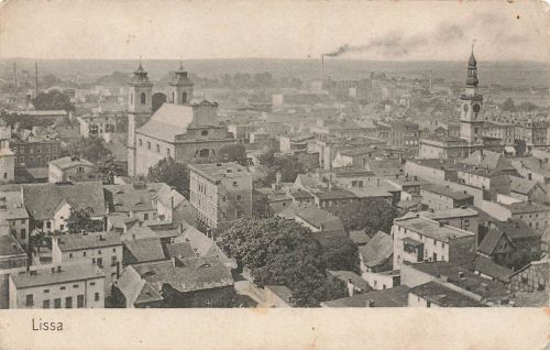 AK Lissa Lezno Stadtansicht Kirche Posen ungelaufen Postkarte