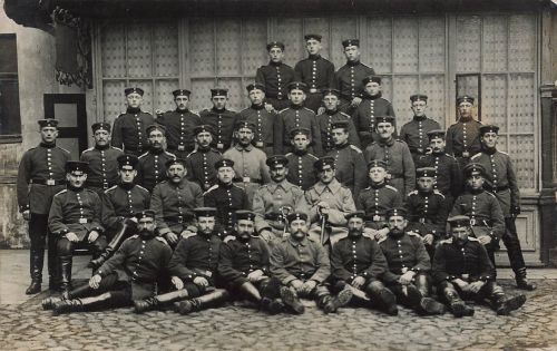 Fotokarte 1.WK Gruppenfoto deutsche Soldaten Bromberg Westpreussen