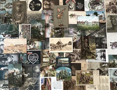 Lot / Konvolut 50 Patriotika Feldpostkarten Soldaten Uniform Front 1. WK