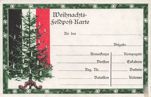 AK Weihnachts Feldpost Karte Flagge Weihnachtsbaum Postkarte